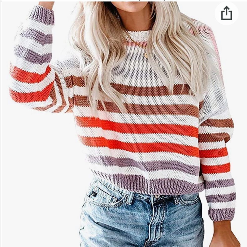 COLOR block knit sweater